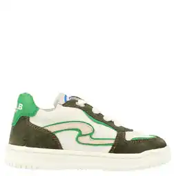 Wehkamp Develab leren sneakers groen/wit aanbieding