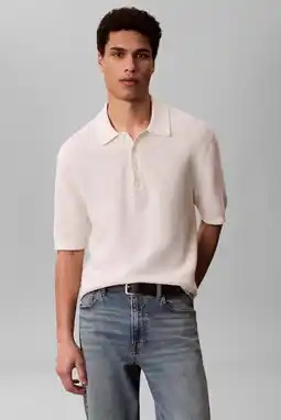 Wehkamp CALVIN KLEIN JEANS relaxed polo ecru aanbieding