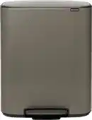 Bol.com Brabantia Bo Prullenbak - 60 liter - 1 vak - Platinum aanbieding