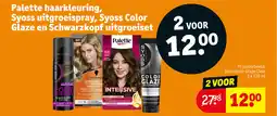 Kruidvat Palette haarkleuring, syoss uitgroeispray, syoss color glaze en schwarzkopf uitgroeiset aanbieding