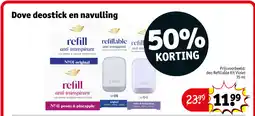 Kruidvat Dove deostick en navulling aanbieding