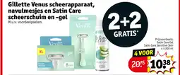 Kruidvat Gillette venus scheerapparaat, navulmesjes en satin care scheerschuim en gel aanbieding