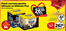 Kruidvat Finish vaatwascapsules Ultimate en Ultimate Plus aanbieding