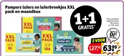 Kruidvat Pampers luiers en luierbroekjes XXL pack en maandbox aanbieding