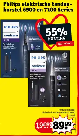 Kruidvat Philips elektrische tanden- borstel 6500 en 7100 Series aanbieding