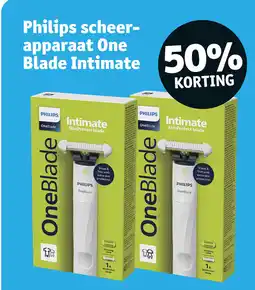 Kruidvat Philips scheer apparaat one blade intimate aanbieding