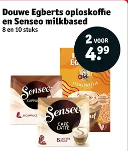 Kruidvat Douwe egberts oploskoffie en senseo milkbased aanbieding