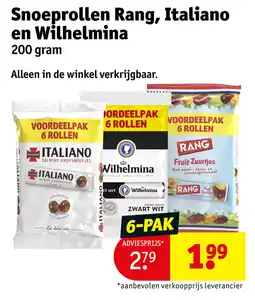 Kruidvat Snoeprollen Rang, Italiano en Wilhelmina aanbieding