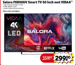 Kruidvat Salora FOD50UV Smart TV 50 inch met VIDAA aanbieding