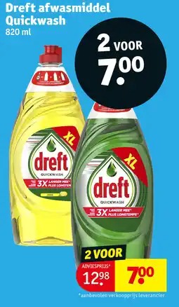 Kruidvat Dreft afwasmiddel Quickwash aanbieding