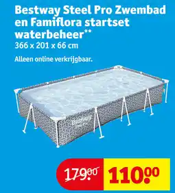 Kruidvat Bestway steel pro zwembad en famiflora startset waterbeheer aanbieding