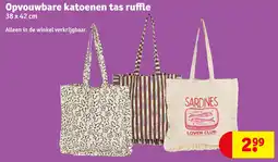 Kruidvat Opvouwbare katoenen tas ruffle aanbieding