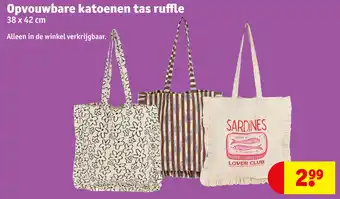 Kruidvat Opvouwbare Katoenen Tas Ruffle aanbieding