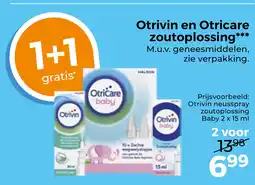 Trekpleister Otrivin en Otricare zoutoplossing aanbieding