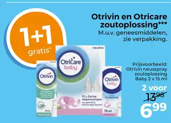 Trekpleister Otrivin en Otricare zoutoplossing aanbieding