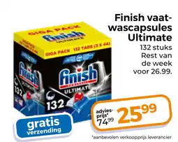 Trekpleister Finish vaat-wascapsules Ultimate aanbieding