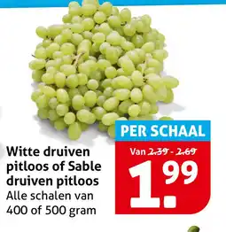 Hoogvliet Witte Druiven Pitloos of Sable Druiven Pitloos aanbieding