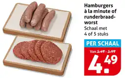 Hoogvliet Hamburgers à La Minute of Runderbraad Worst aanbieding