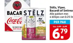 Hoogvliet Stëlz, Viper, Bacardi of Smirnoff aanbieding