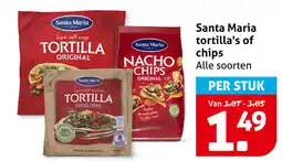Hoogvliet Santa Maria tortilla's of chips aanbieding
