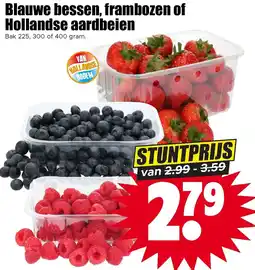 Dirk Blauwe Bessen, Frambozen of Hollandse Aardbeien aanbieding