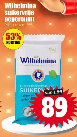 Dirk Wilhelmina Suikervrije Peppermunt aanbieding