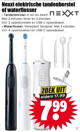 Dirk Nexxt elektrische tandenborstel of waterflosser aanbieding