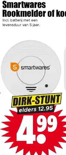 Dirk Smartwares rookmelder aanbieding