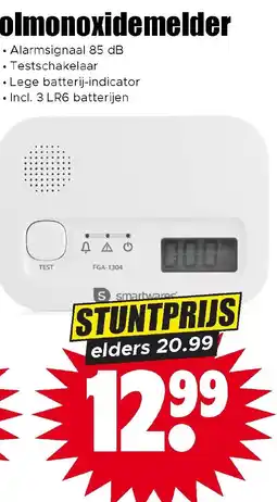 Dirk Smartwares koolmonoxidemelder aanbieding
