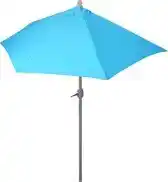 Bol.com Parla halfronde parasol, balkonparasol, UV 50+ polyester/aluminium 3kg ~ 300cm turquoise zonder voet aanbieding