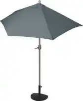 Bol.com Parla halfronde parasol, balkonparasol, UV 50+ polyester/aluminium 3kg ~ 300cm antraciet met voet aanbieding