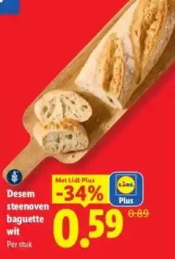 Lidl Desem steenoven baguette wit aanbieding
