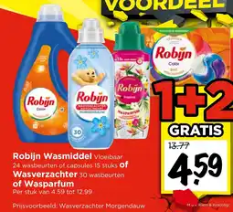 Vomar Voordeelmarkt Robijn Wasmiddel of Wasverzachter of wasparfum aanbieding