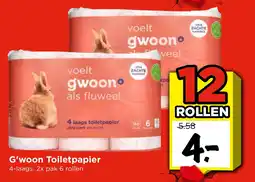 Vomar Voordeelmarkt G'woon Toiletpapier aanbieding