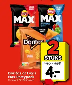 Vomar Voordeelmarkt Doritos of Lay's Max Partypack aanbieding