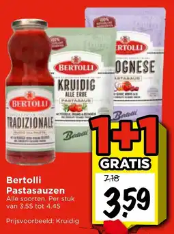 Vomar Voordeelmarkt Bertolli Pastasauzen aanbieding
