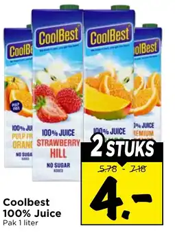 Vomar Voordeelmarkt Coolbest 100% Juice aanbieding