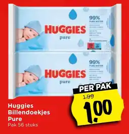 Vomar Voordeelmarkt Huggies Billendoekjes Pure aanbieding