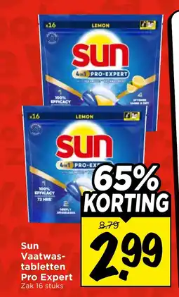Vomar Voordeelmarkt Sun Vaatwas- tabletten Pro Expert aanbieding
