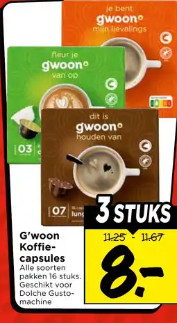 Vomar Voordeelmarkt G'woon Koffiecapsules aanbieding