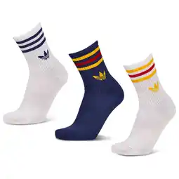 Foot Locker Adidas Mid Cut Crew 3 Pack Sokken Unisex - Wit - Maat 40-42 aanbieding
