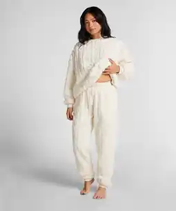 Hunkemoller Hunkemöller Fleece joggingbroek met kabelontwerp Wit aanbieding