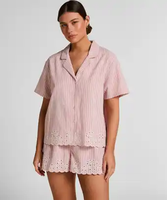 Hunkemoller Hunkemöller Gestreepte Pyjama Short Roze aanbieding