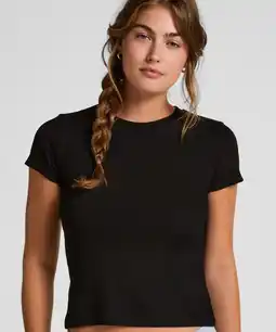 Hunkemoller Hunkemöller Pyjama top korte mouwen rib Zwart aanbieding