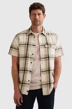Wehkamp PME Legend regular geruit casual overhemd beige aanbieding