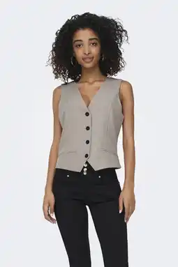 Wehkamp ONLY gilet grijsbruin aanbieding