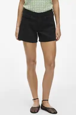 Wehkamp VILA regularwaist denim short black denim aanbieding