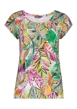 Wehkamp Geisha gebloemd T-shirt groen aanbieding