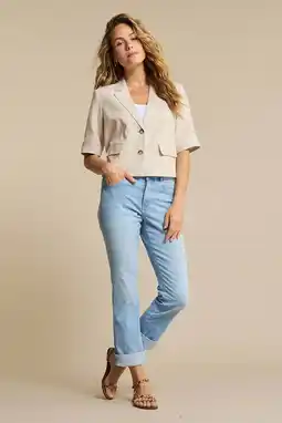 Wehkamp Red Button Kate Fancy Stitching slim fit jeans light blue denim aanbieding