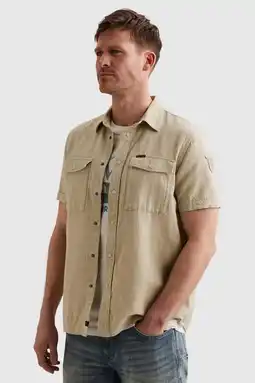 Wehkamp PME Legend regular casual overhemd beige aanbieding